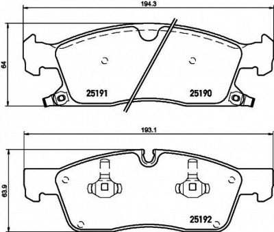 HELLA PAGID 8db355019621 -  Комплект тормозных колодок, дисковый тормоз